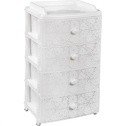 Комод ЗПИ "Альтернатива" Лаура 4-х секцион. широкий белый - фото 17074558