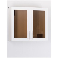 Шкаф для посуды SANTREK 80 белый металлик (со стеклом) фасад МДФ - фото 17089704