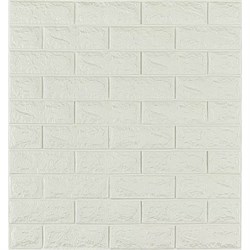 Мягкая самоклеящаяся 3D панель LAKO Кирпич (белый; комплект 5 шт.; 70x77 см) LKD-01-07-501-KO - фото 17104003