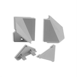 Комплект заглушек к кухонному пластиковому плинтусу ООО ДЕКОПЛИНТ под кромку, белый - фото 17114992