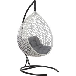 Подвесное кресло-кокон Лаура Montblanc серый + каркас, подушка темно-серая MONB - фото 17122341