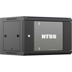 Настенный телекоммуникационный шкаф NTSS W 6U 600x450x370мм, 2 профиля 19, дверь стеклянная, боковые стенки съемные, задняя стенка, разобранн - фото 17126372