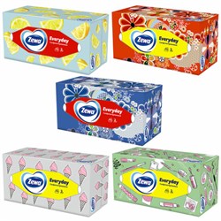 Салфетки косметические 2-слойные в картонном коробе, 250 штук, ZEWA Everyday, 8679 - фото 17137264