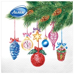 Салфетки бумажные 20 шт., 33х33 см, "Пять минут", 2-слойные, ЛИЛИЯ, 3088 - фото 17137276