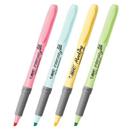 Набор текстовыделителей BIC "Grip Pastel" 4 шт., АССОРТИ, линия 1,6-4 мм, 964859 - фото 17137354
