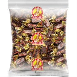 Конфеты глазированные СЛАВЯНКА "Сласть", шоколадная нуга с карамелью, 1000 г, 20523 - фото 17148613