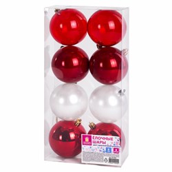 Шары ёлочные 8 шт., 8 см, "Eden Colors", пластик, цвет: красный/жемчужный, ЗОЛОТАЯ СКАЗКА, 591982 - фото 17157707