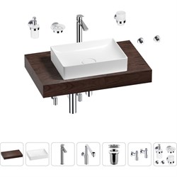 Комплект мебели для ванной комнаты с раковиной Wellsee Genuine Tree - фото 17166331