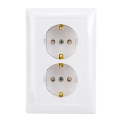 Двухместная розетка Кунцево-Электро СЕЛЕНА РС16-401М - фото 17166848