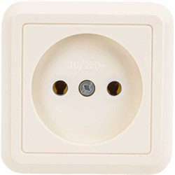 Одноместная розетка Кунцево-Электро ОПТИМА РА10-375 - фото 17166913