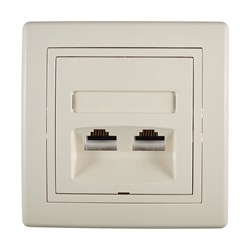 Коммуникационная двойная розетка Aling-conel PRESTIGE - фото 17171888