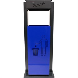 Квадратная металлическая уличная урна-пепельница ПРОФМЕТСТИЛЬ 1072 - фото 17173150