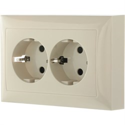 Прямая двойная розетка LK Studio 863701-1 - фото 17174228