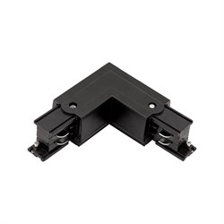 Угловой левый коннектор для трековых систем DesignLed CN-3F-L-L-BL - фото 17174531