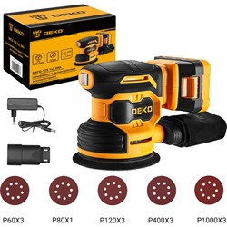 Эксцентриковая аккумуляторная шлифмашина DEKO DKCG-125 - фото 17185440