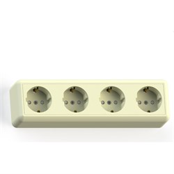 Четырехместная розетка Кунцево-Электро ОПТИМА РА16-403 - фото 17212403