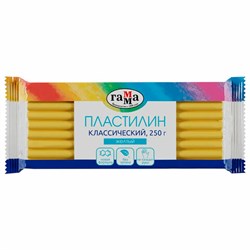 Пластилин классический ГАММА "Классический", желтый, 250 г, 274070 - фото 17217077
