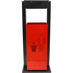 Квадратная металлическая уличная урна-пепельница ПРОФМЕТСТИЛЬ 1071 - фото 17218656