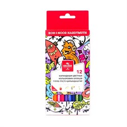 Карандаши цветные KOH-I-NOOR "TEENAGE", 12 цветов, шестигранные, 3 мм, натуральное дерево, 3552012042KSRU - фото 17221049