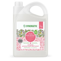 Гель для душа 3,5 л, SYNERGETIC "Пачули и ароматный бергамот", натуральный, биоразлагаемый, 400350 - фото 17238627