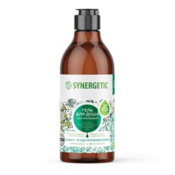Гель для душа 380 мл, SYNERGETIC "Сандал и ягоды можжевельника", натуральный, биоразлагаемый, 400003 - фото 17238629