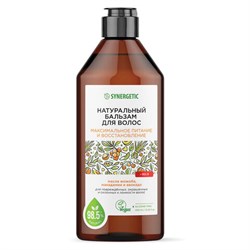 Бальзам для волос 400 мл, SYNERGETIC "Максимальное питание и восстановление", натуральный, 702401 - фото 17238639