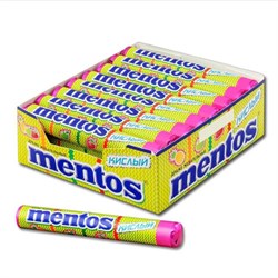 Жевательное драже MENTOS (Ментос) "Кислый", 37,5 г - фото 17248584