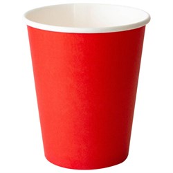 Стакан одноразовый бумажный 250/273 мл, D 80 мм, красный, КОМПЛЕКТ 1000 шт., холодное/горячее, WELDAY (ВЭЛДЭЙ), 702693 - фото 17253541