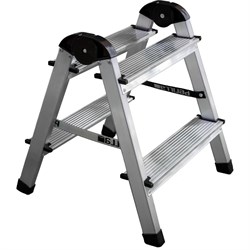 Алюминиевая двухступенчатая двухсторонняя стремянка Perilla 111402 - фото 17254729