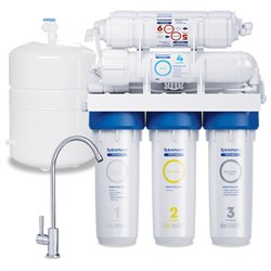 Фильтр для воды с краном и баком БАРЬЕР "ПРОФИ Осмо 100 М", обратный осмос 6 ступеней, бак 12 л, Н152Р01 - фото 17265547