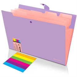 Папка-органайзер на кнопке 5 отделений, BRAUBERG "Extra", А4, лиловая с персиковым, 274098 - фото 17273096