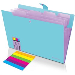 Папка-органайзер на кнопке 5 отделений, BRAUBERG "Extra", А4, голубая с лиловым, 274099 - фото 17273097