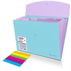Папка-органайзер конверт на кнопке 6 отделений, BRAUBERG "Extra", A4, голубая с лиловым, 274104 - фото 17273102