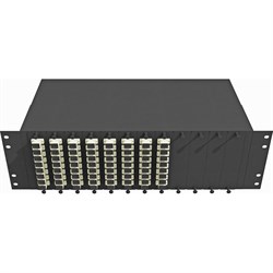 Укомплектованный многомодовый стоечный оптический кросс TopLan КРС-Top-3U-64SC/U-OM2-BK - фото 17290749