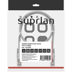 Патч-корд SUPRLAN UTP 6 4x2 24AWG (7x0.2мм) Cu LSZH серый 0,5м - фото 17296203