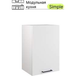 Навесной шкаф Атмосфера 40см Simple В400 Белый/ Белый - фото 17303381