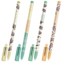 Ручка гелевая, кросс-серия "МИЛЫЕ КОТЫ", BRAUBERG, СИНЯЯ, корпус ассорти, игольчатый наконечник 0,5 мм, линия письма 0,3 мм, 144480 - фото 17315329