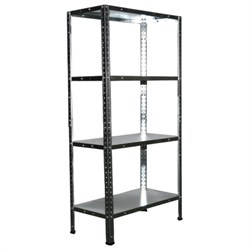 Стеллаж металлический BOOMHOUSE (БУМХАУС) 1200x600x300 мм, 4 полки, нагрузка на стеллаж до 120 кг, серебристый, 291417 - фото 17323740