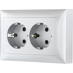 Прямая двойная розетка LK Studio 863703-1 - фото 17328770