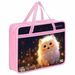 Папка на молнии с ручками BRAUBERG А4, 1 отделение, пластик, 80 мм, "Tiny beauty", 273367 - фото 17340689