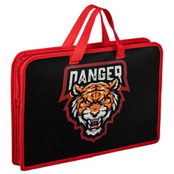 Папка на молнии с ручками ЮНЛАНДИЯ А4, 1 отделение, пластик, ширина 45 мм, "Dangerous Predator", 271458 - фото 17345551