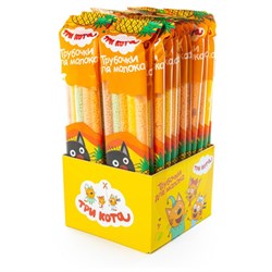 Трубочки для молока "Три кота" со вкусом "Фруктовый микс", 24 шт. по 24 г - фото 17347470