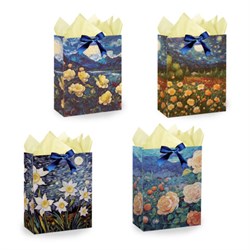Пакет подарочный (1 штука) 18х10х23 см (M), "3D Flowers", ассорти, с тишью, ЗОЛОТАЯ СКАЗКА, 700809 - фото 17347497