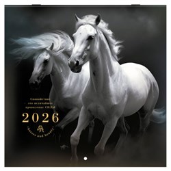 Календарь настенный перекидной 2026 г., BRAUBERG, 12 листов, 28,5х28,5 см, "Символ года", 116928 - фото 17349293