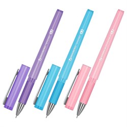 Ручки гелевые с грипом BRAUBERG "VIVID PASTEL", СИНИЕ, НАБОР 3 ШТ., игольчатый узел 0,5 мм, линия письма 0,35 мм, 144540 - фото 17351977