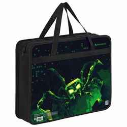 Папка на молнии с ручками BRAUBERG А4, 1 отделение, пластик, 80 мм, "Ominous spider", 273371 - фото 17352036