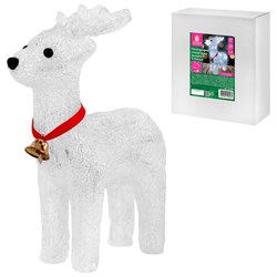 Фигурка LED "Олень", 27 см, 24 LED, холодный белый, батарейки, ЗОЛОТАЯ СКАЗКА, 592560 - фото 17352088