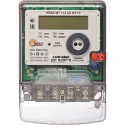 Счетчик электроэнергии Тайпит НЕВА МТ 114 AS WF1P 560A - фото 17353754