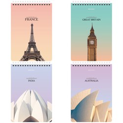 Блокнот А5 (146х206 мм), 80 л., гребень, картон, жесткая подложка, клетка, BRAUBERG, "Архитектура", 114382 - фото 17360191