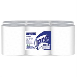 Полотенца бумажные с центральной вытяжкой 275 м, PROtissue (M2) LITE, 1-слойные, белые, КОМПЛЕКТ 6 рулонов, С195 - фото 17360223